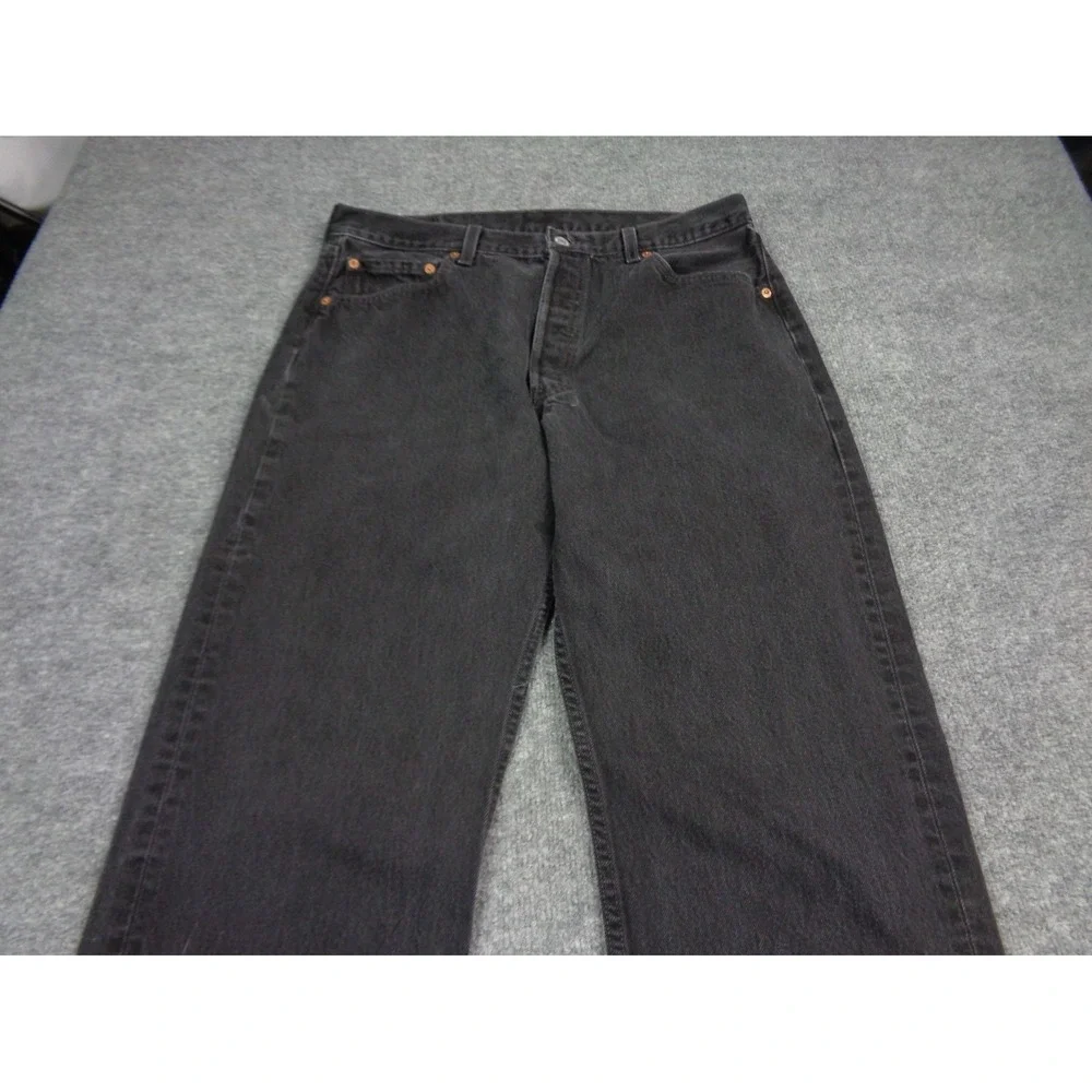 Vintage Levis 501 Jeans Mens 36x34 (34x34) Black Denim USA Made Washed 90s Faded